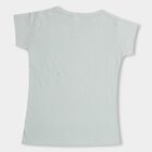 Girls' Mint Green Cotton Blend Round Neck Short Sleeve T-Shirt, Light Green, small image number null