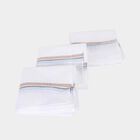 Men's White Striped Pack of 3 Handkerchief, सफ़ेद, small