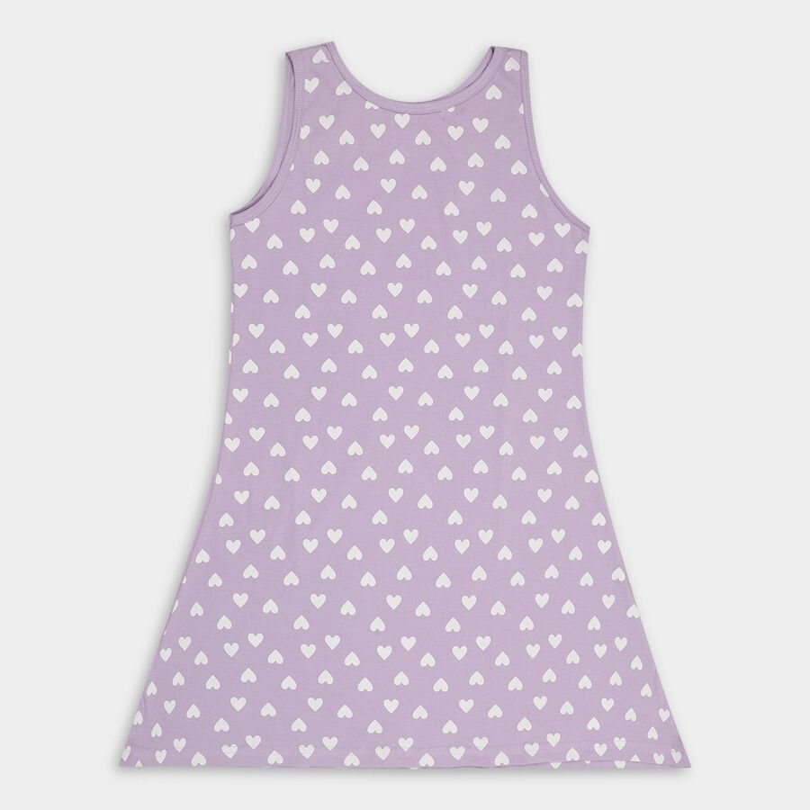 Girls' 100% Cotton Frock, लाइलेक, large image number null