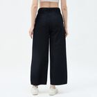 Women's Cotton Blend Regular Fit Trousers, काला, small