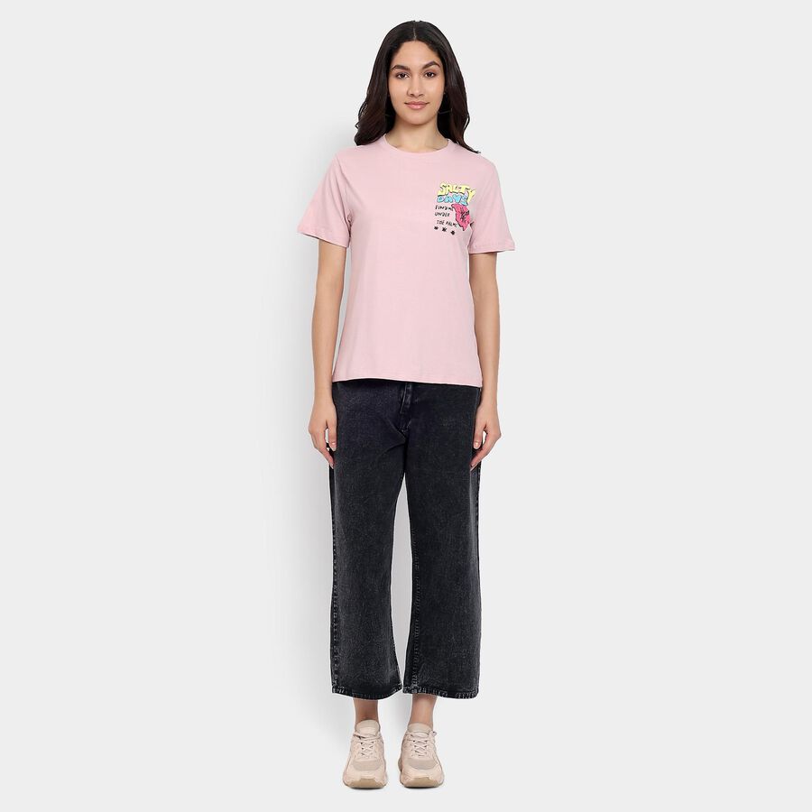 Ladies' 100% Cotton Jeans, काला, large image number null