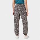 Women's Light Blue Relaxed Fit Leopard Print Harem Pants, हल्का नीला, small