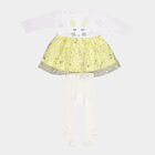Infants Solid Round Neck Frock, Yellow, small image number null