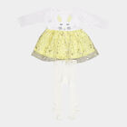 Infants Solid Round Neck Frock, Yellow, small image number null