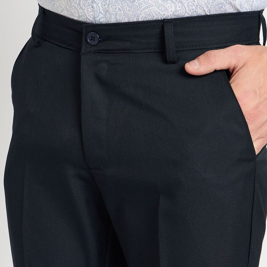 Men's Slim Fit Formal Trousers, नेवी ब्लू, large image number null