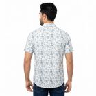 Men's Light Blue Cotton Short Sleeves Spread Collar Regular Fit Shirt, Light Blue, small
