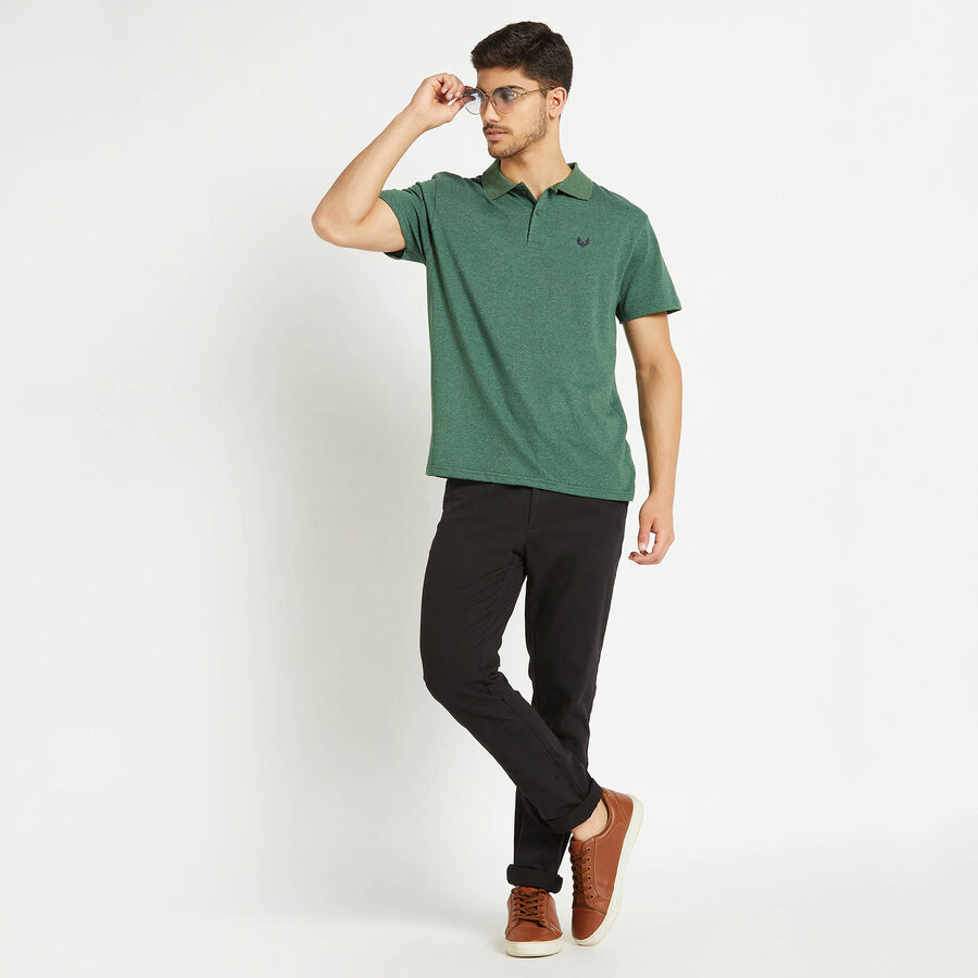 Solid Polo Shirt, Dark Green, large image number null