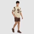 Men's Beige Round Neck Regular Drifit T-Shirt, Beige, small