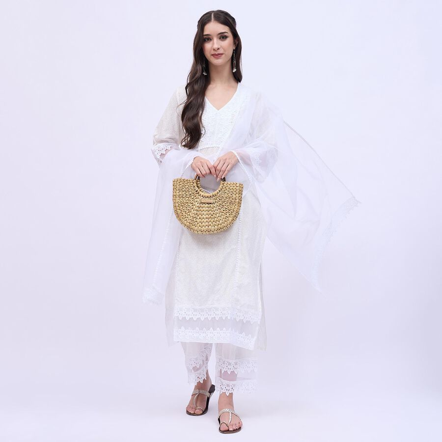 Ladies' 100% Cotton Ethnic Set, ऑफ व्हाइट, large image number null
