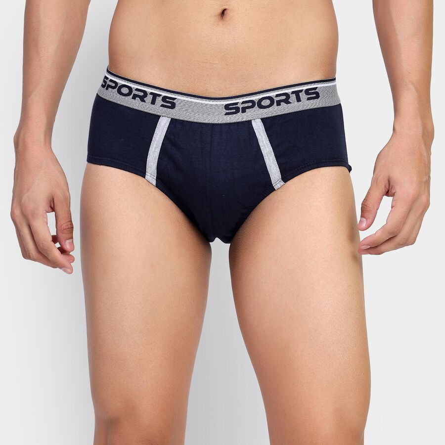 Men's 100% Cotton Briefs , नेवी ब्लू, large