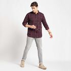 Checks Casual Shirt, Maroon, small image number null