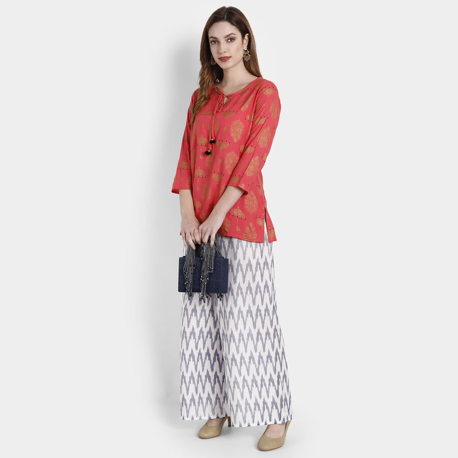 Printed Palazzo, White, large image number null
