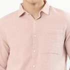 Men's Pale Pink Cotton Classic Collar Casual Shirt, Peach, small image number null
