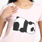 Ladies' Soft Pink Round Neck Casual Nighty, Light Pink, small