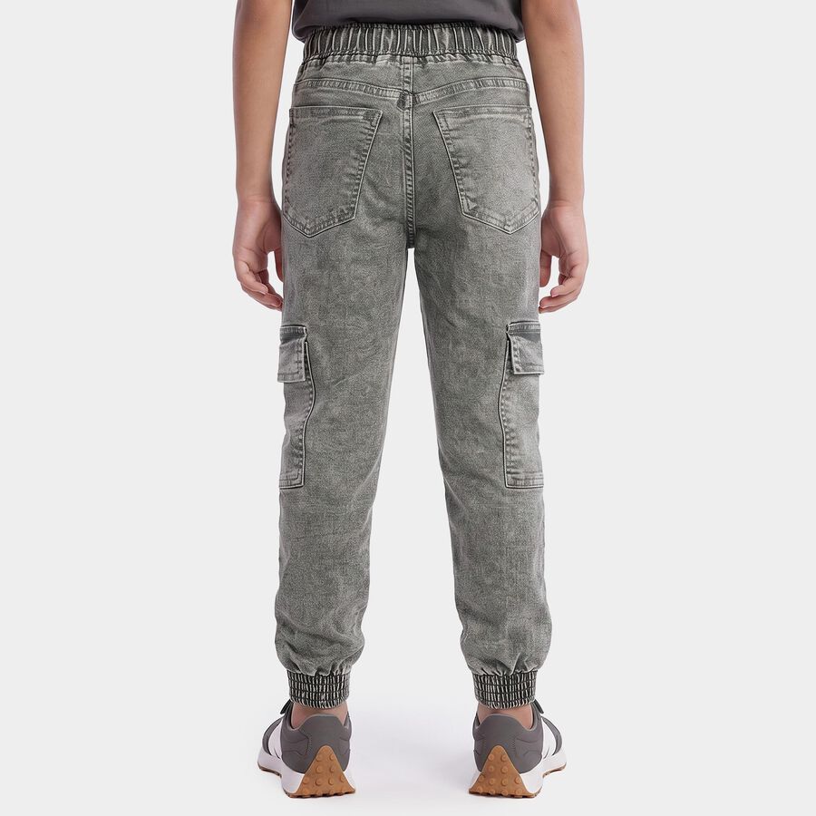 Boys Grey Straight Fit Stretchable Jeans, Light Grey, large
