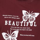 Ladies' Round Neck T-Shirt, Wine, small