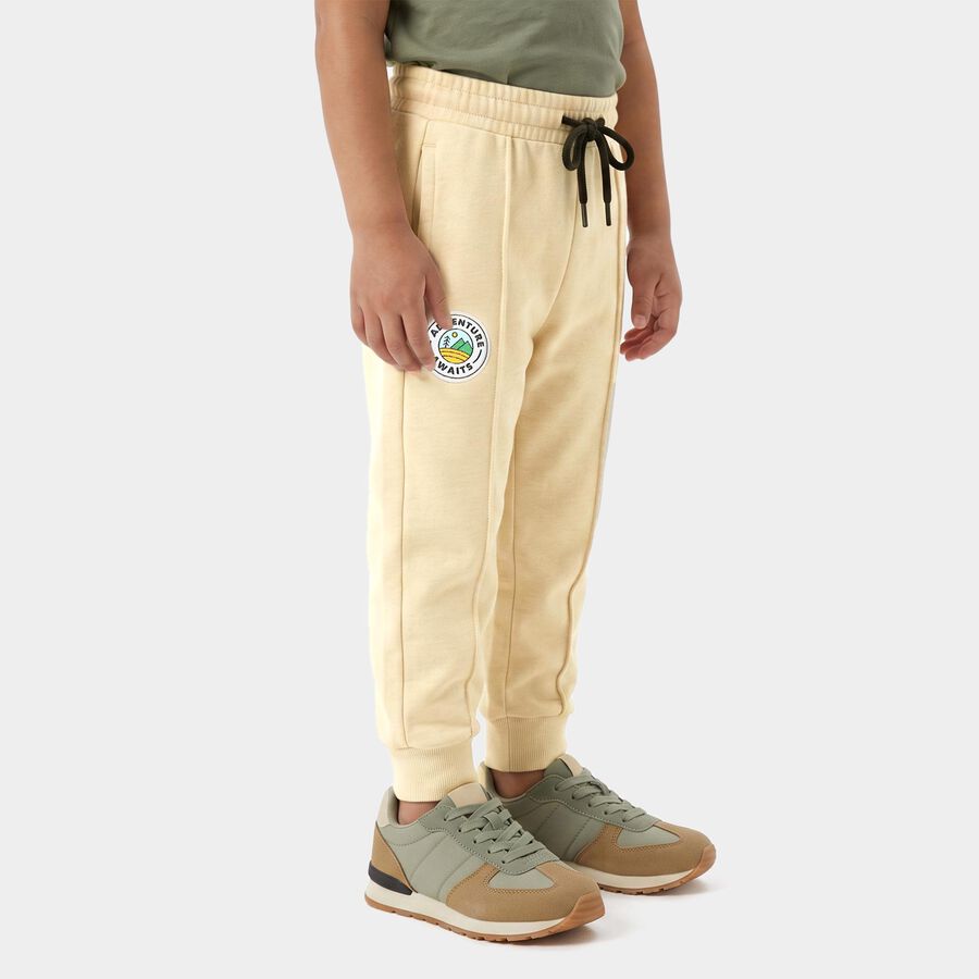 Boys Beige Jogger Fit Drawstring Pyjama, Beige, large