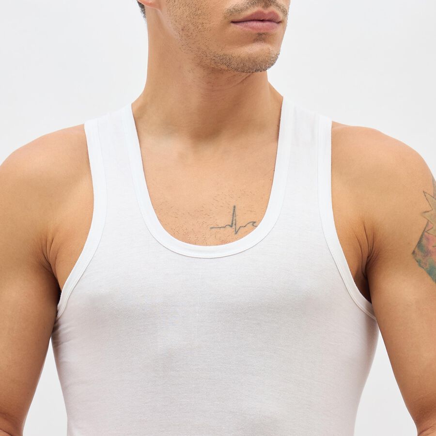 Men's Vest, White, large image number null