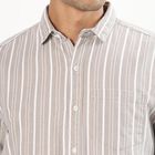 Men's Khaki Cotton Classic Slim Fit Casual Shirt, Khaki, small image number null