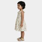Girls' Yellow Floral Printed Sleeveless Frock, पीला, small