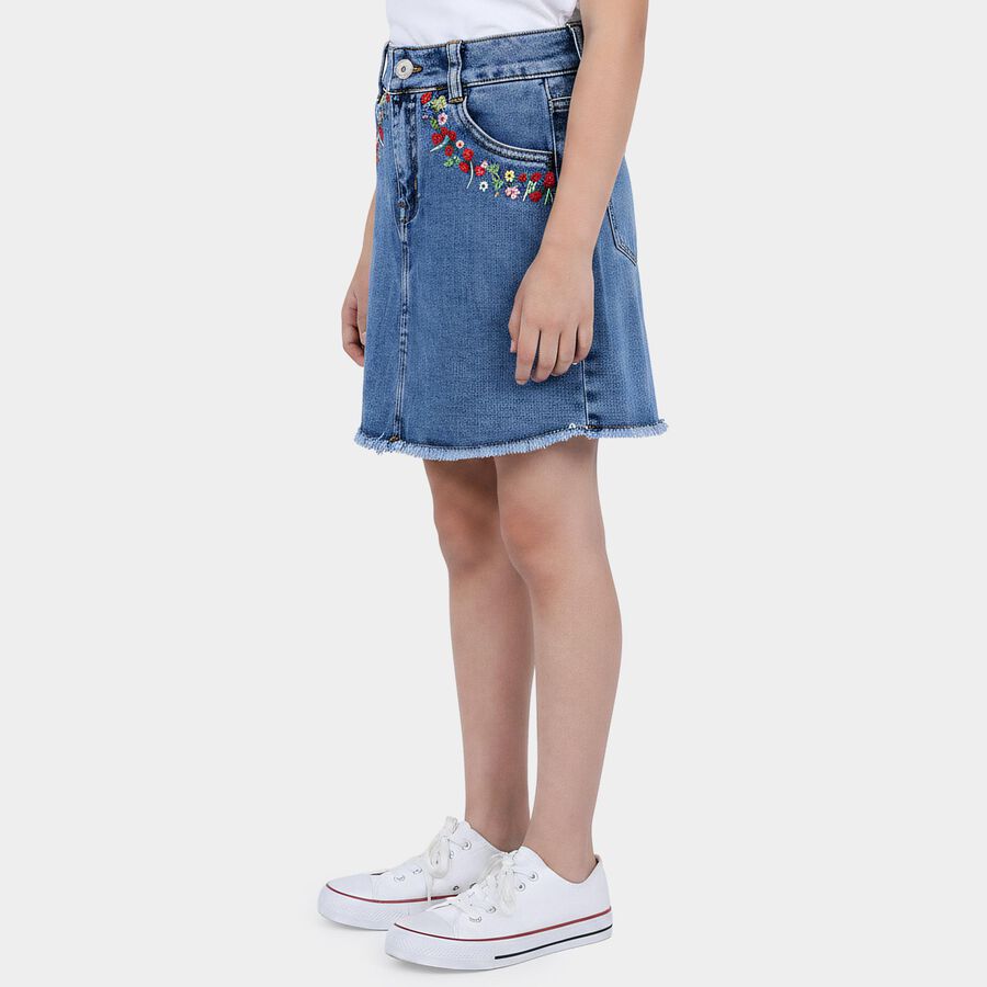Girls' Skirt, Mid Blue, large