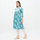 Ladies' 100% Cotton Kurta, Light Blue, small