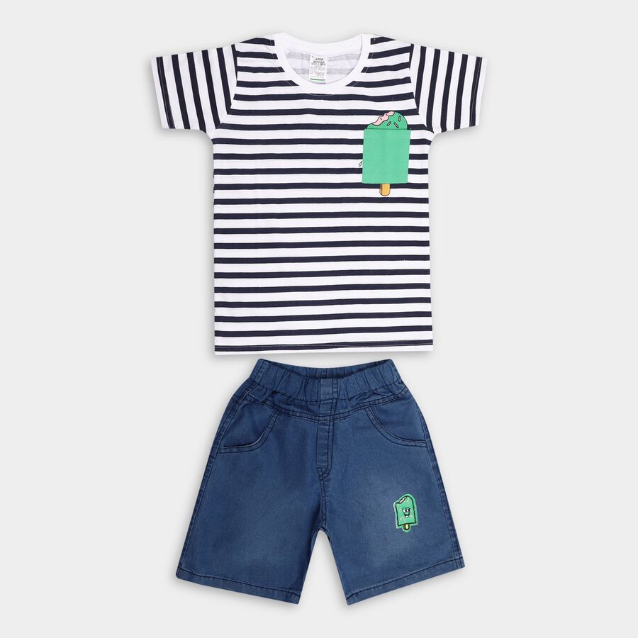 Boys' 100% Cotton Woven Baba Suit, नेवी ब्लू, large image number null
