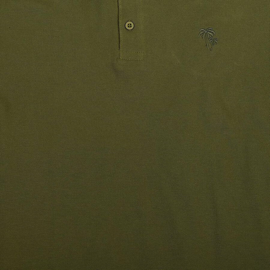 Boys Olive Green Round Neck Casual T-Shirt, ओलिव, large