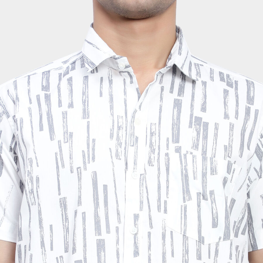Cotton Printed Casual Shirt, White, large image number null