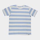 Boys Light Blue Round Neck Casual Half Sleeve T-Shirt, Light Blue, small