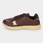Men Brown Lace-Up Sneakers, भूरा, small