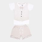 Infants Cotton Round Neck Baba Suit, White, small image number null
