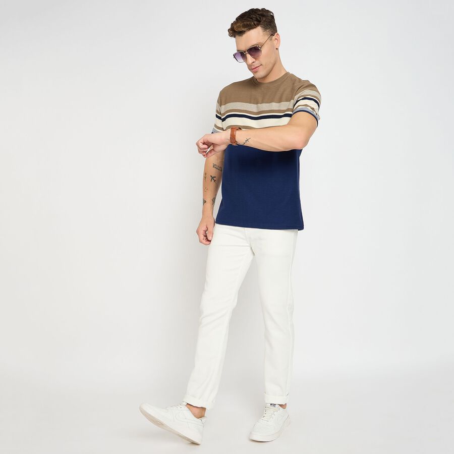 Men's 100% Cotton Round Neck Half Sleeves T-Shirt, Olive, large image number null