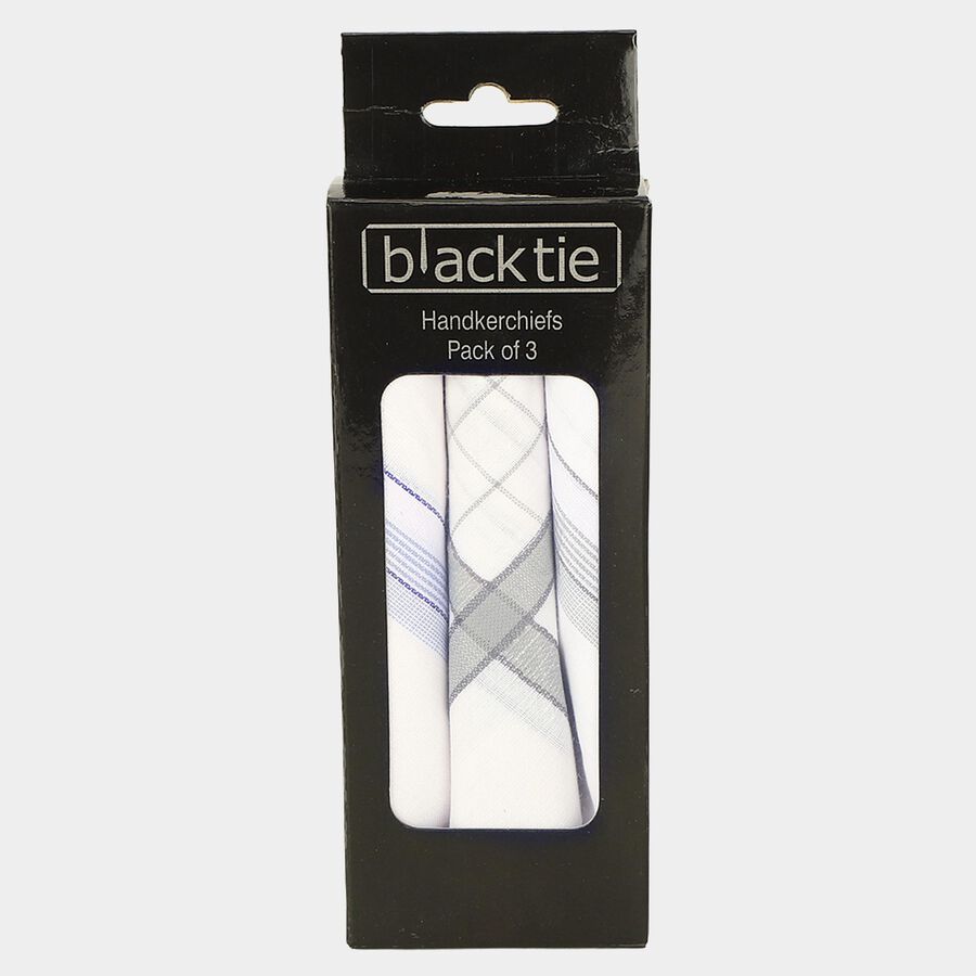 Men's Grey Pack of 3 Handkerchief, Light Grey, large
