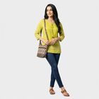 Women's Yellow Round Neck Printed Straight Kurti, Yellow, small