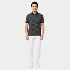 Men's Navy Blue Cotton Polo Neck Printed T-Shirt, नेवी ब्लू, small
