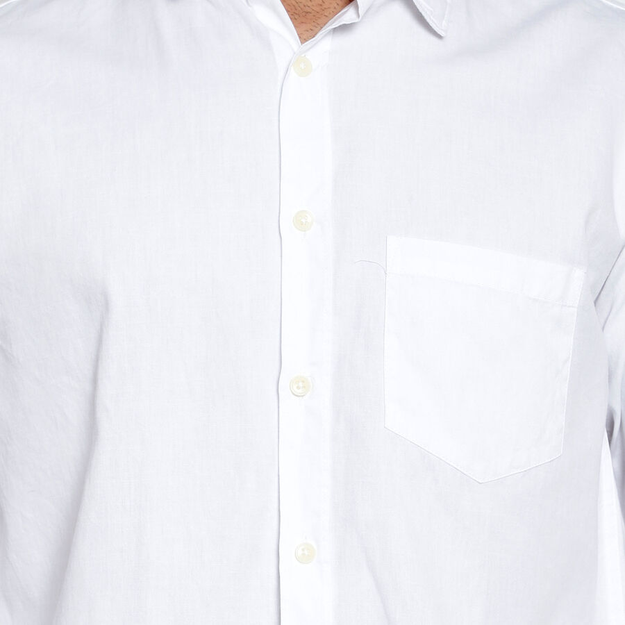 Cotton Solid Casual Shirt, White, large image number null