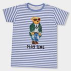 Boys' Light Blue Cotton Round Neck Casual Half Sleeve T-Shirt, हल्का नीला, small image number null