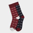 Men's Socks (Pack of 2), Maroon, small