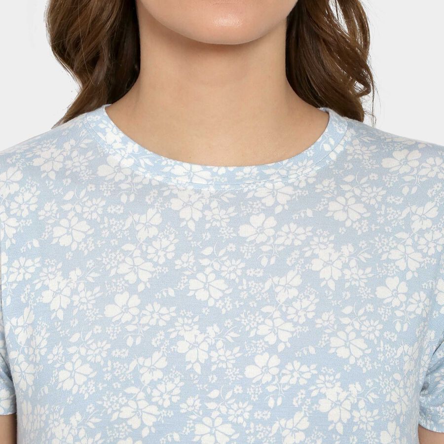 All Over Print Knee Length Women, हल्का नीला, large image number null
