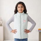 Girls' Mint Green Stand Collar Puffer Jacket, Light Green, small
