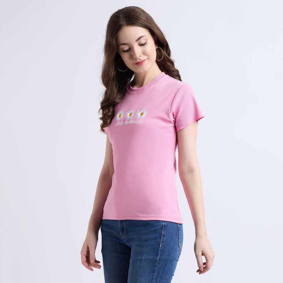 Ladies' Round Neck T-Shirt , Purple, large image number null