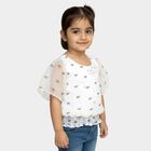 Girls Bright Snow White Round Neck Romantic T-Shirt, White, small image number null