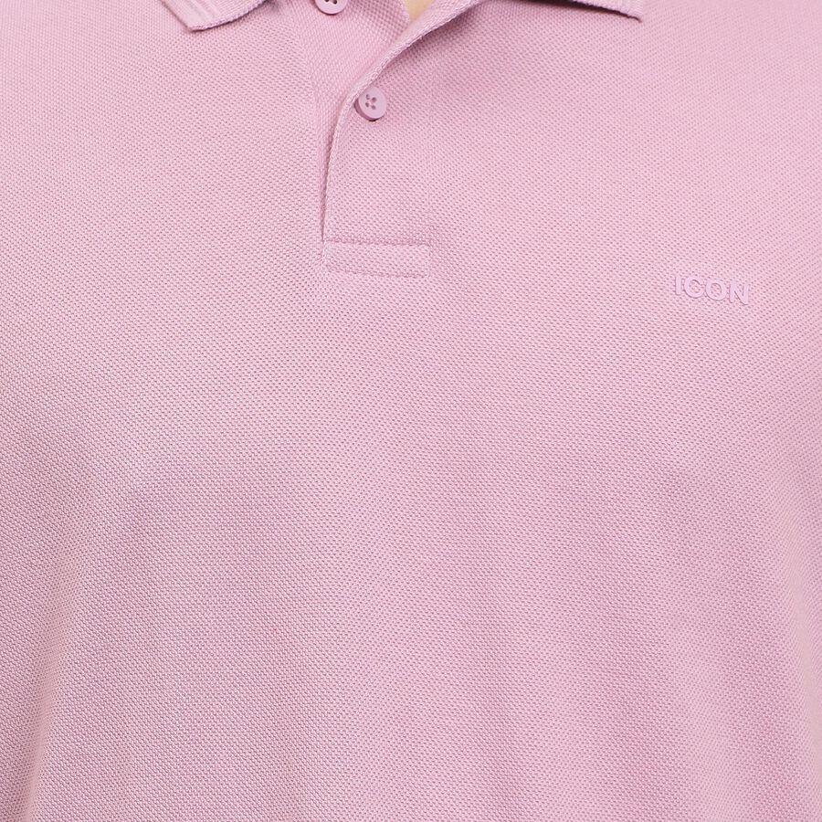 Men's Collared Half Sleeves T-Shirt , Pink, large