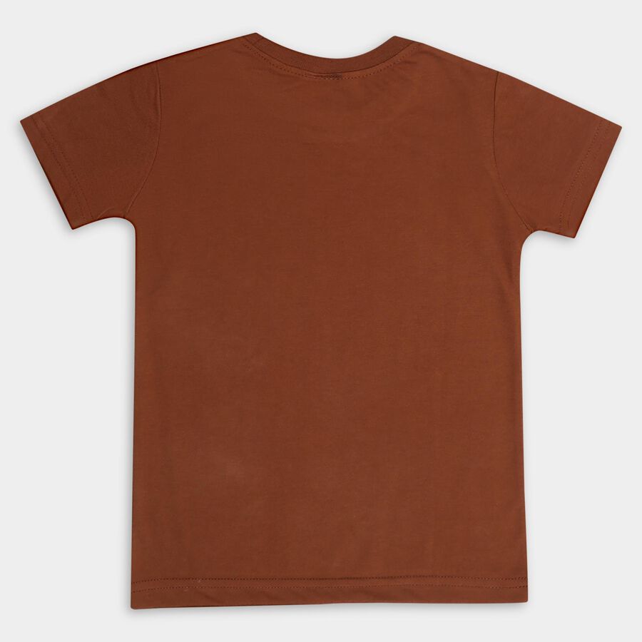 Boys' Half Sleeves T-Shirt , भूरा, large image number null