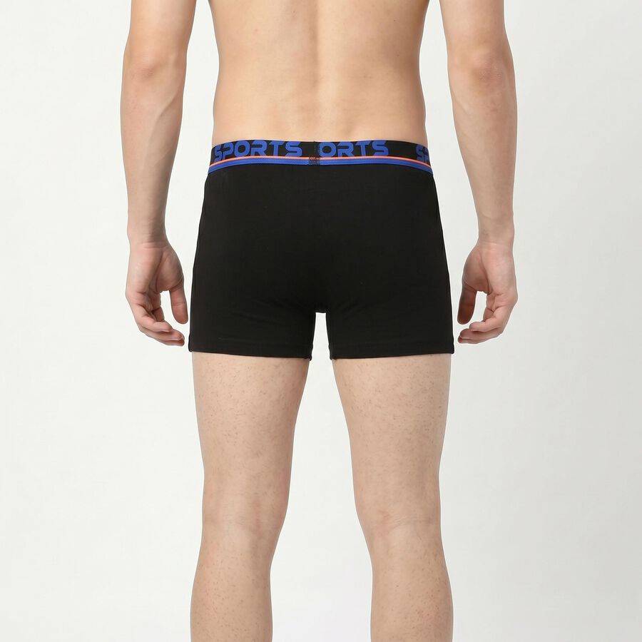 Men's Black Regular Fit Solid Trunks, Black, large