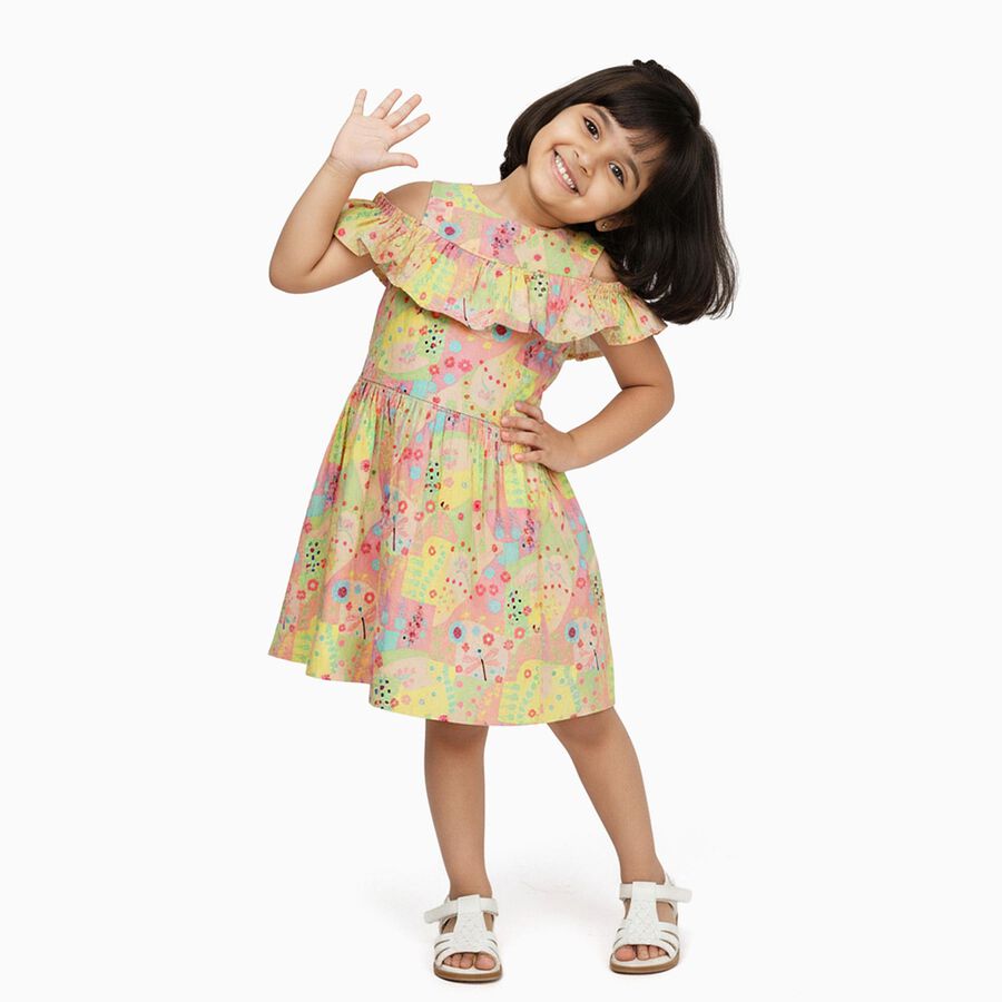 Girls' Frock, हल्का गुलाबी, large image number null