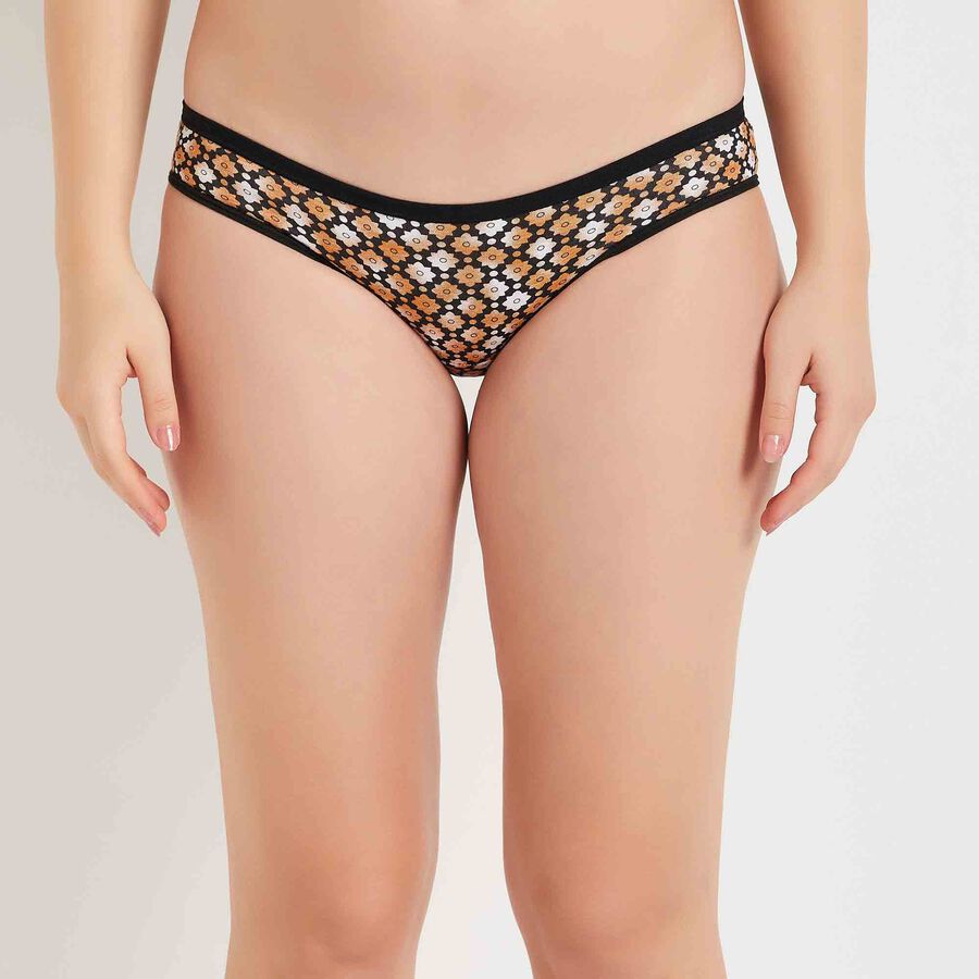 Cotton Printed Panty, Black, large image number null