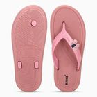 Women's Soft Pink Rubber Butterfly Flip-Flops, गुलाबी, small