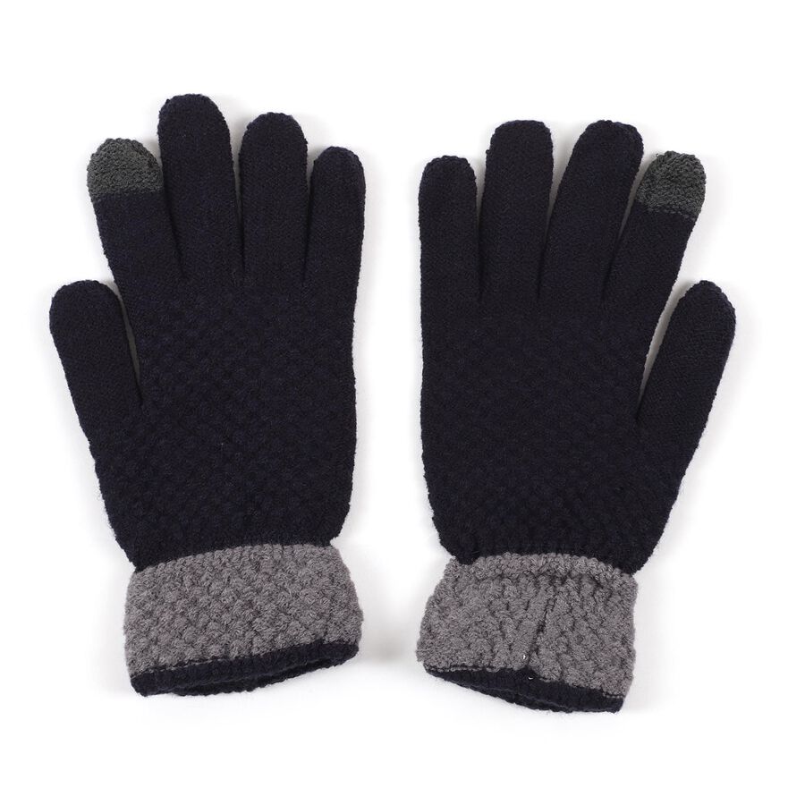 Men's Gloves, नेवी ब्लू, large image number null
